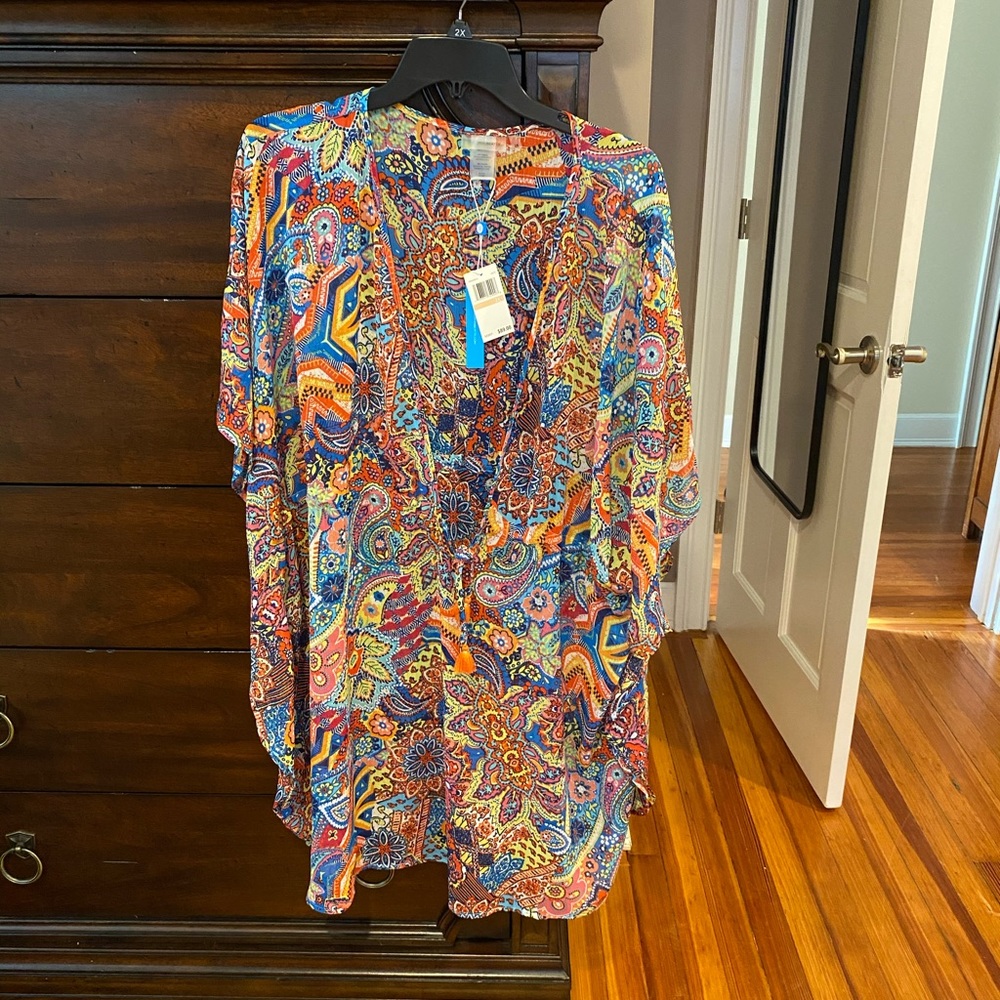 Bleu Rod Beattie Caftan Groovy Coverup